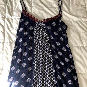 Blue and White Patterned Summer Dress